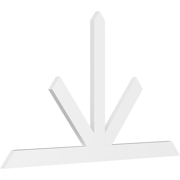 Ekena Millwork Saratoga Architectural Grade PVC Gable Bracket, 96"W x 56"H x 2"D x 6"F, 14/12 Pitch GBP096X56X0206SAR00 - main